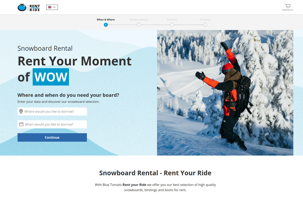 Step 1 — select your location and date