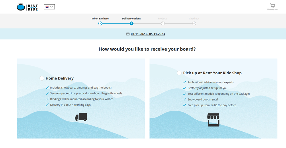 Step 2 — choose your delivery option